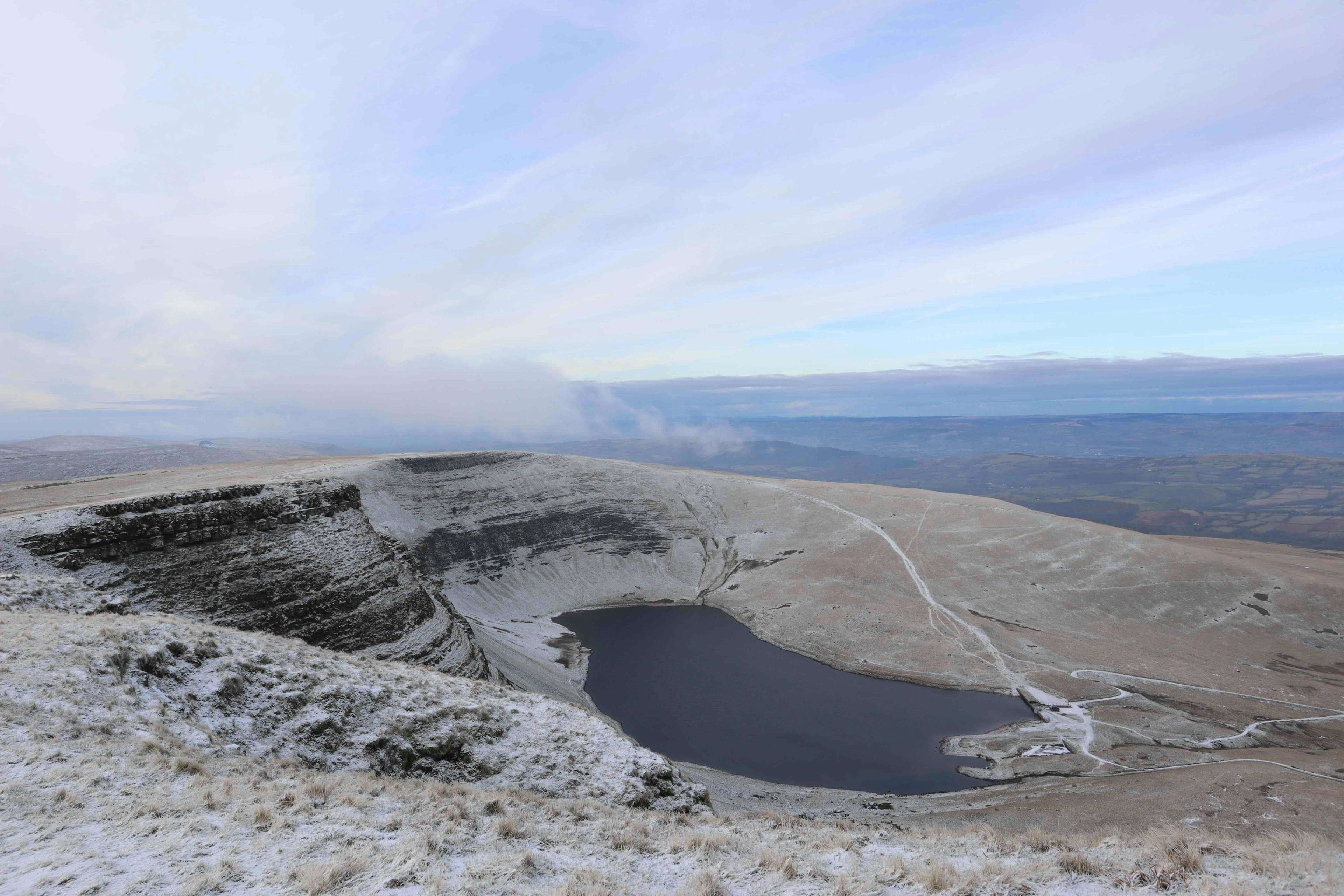 Panoramic shot of Llyn-Y-Fan Fach from Waun Lefrith by Kaycee Gu.